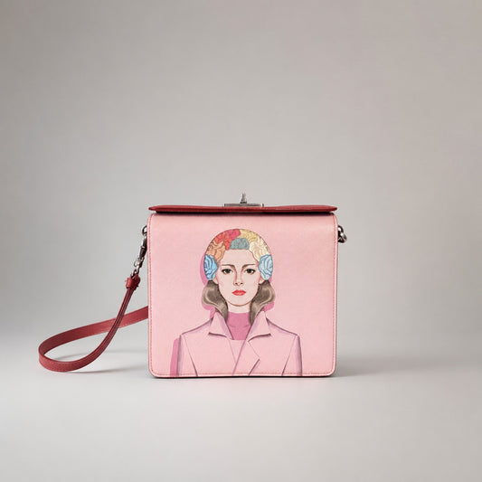 Prada Saffiano Leather Shoulder Bag Limited Edition Pop Art Portrait Print