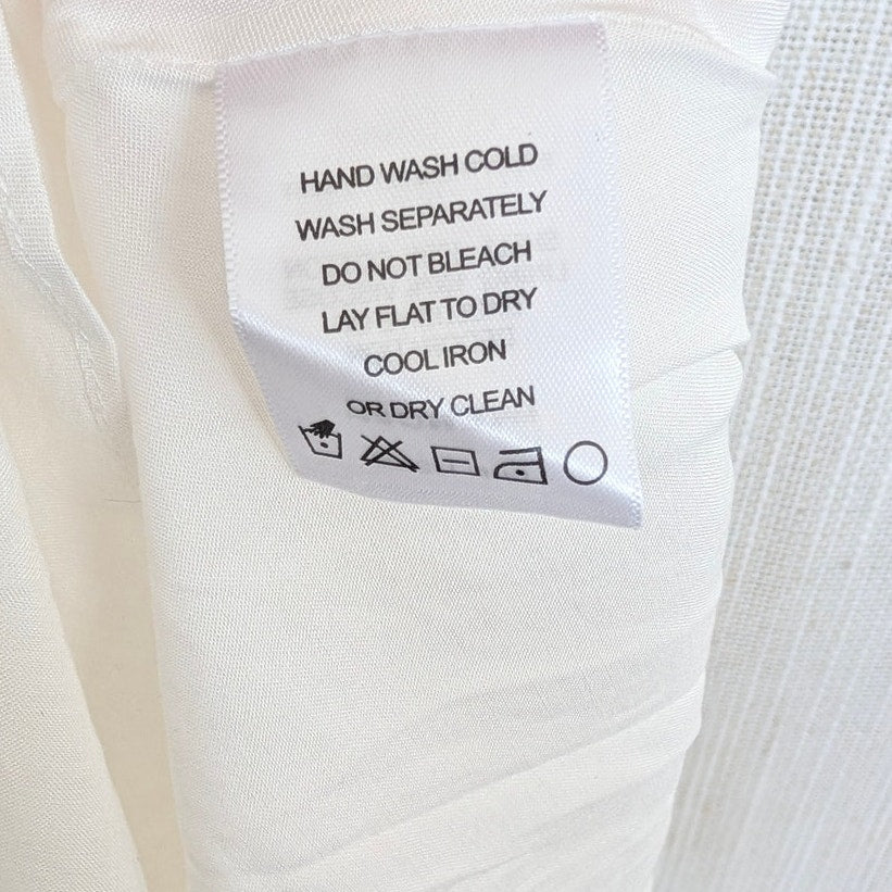 LPA Janelle Mini Dress Womens XS White Poplin Eyelet Ruffle Sleeveless