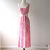 Lovers + Friends Makena Fuchsia Leaf Print Midi Sleeveless Dress, size L