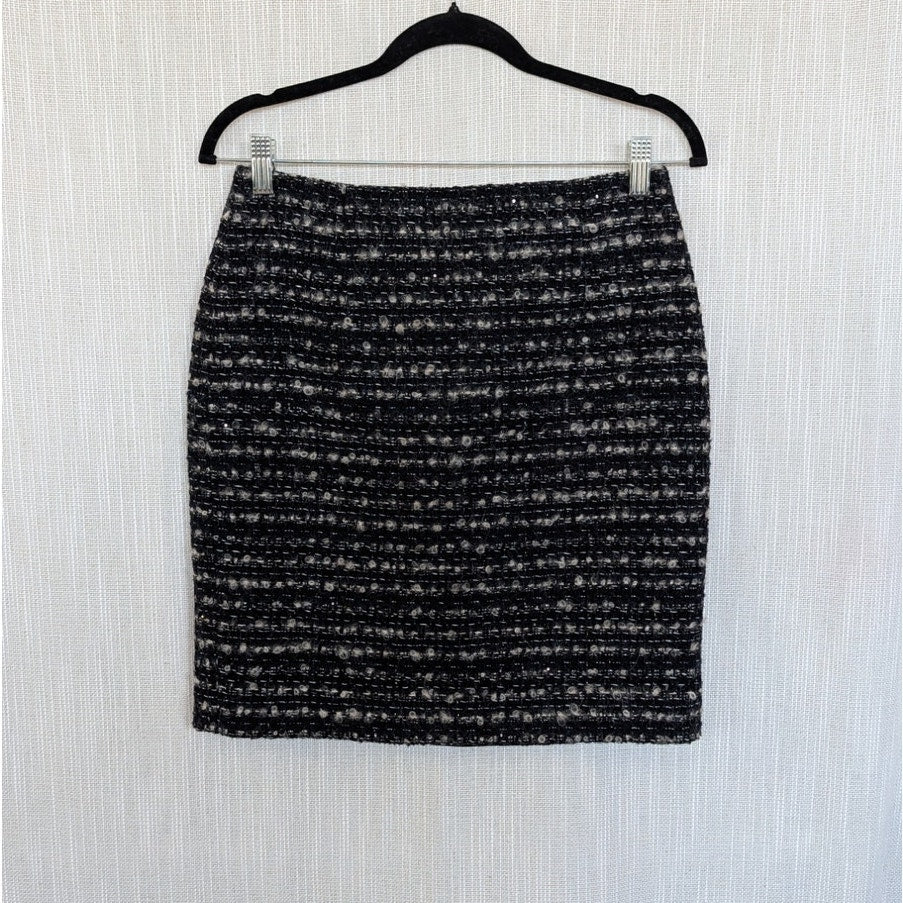The Kooples Mini Skirt Womens EU38/M Black/Gray/Blue Wool Blend Pencil