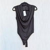Anine Bing Jeanette Bodysuit Womens S Black NWT Black Jersey Cowl Neck Tank