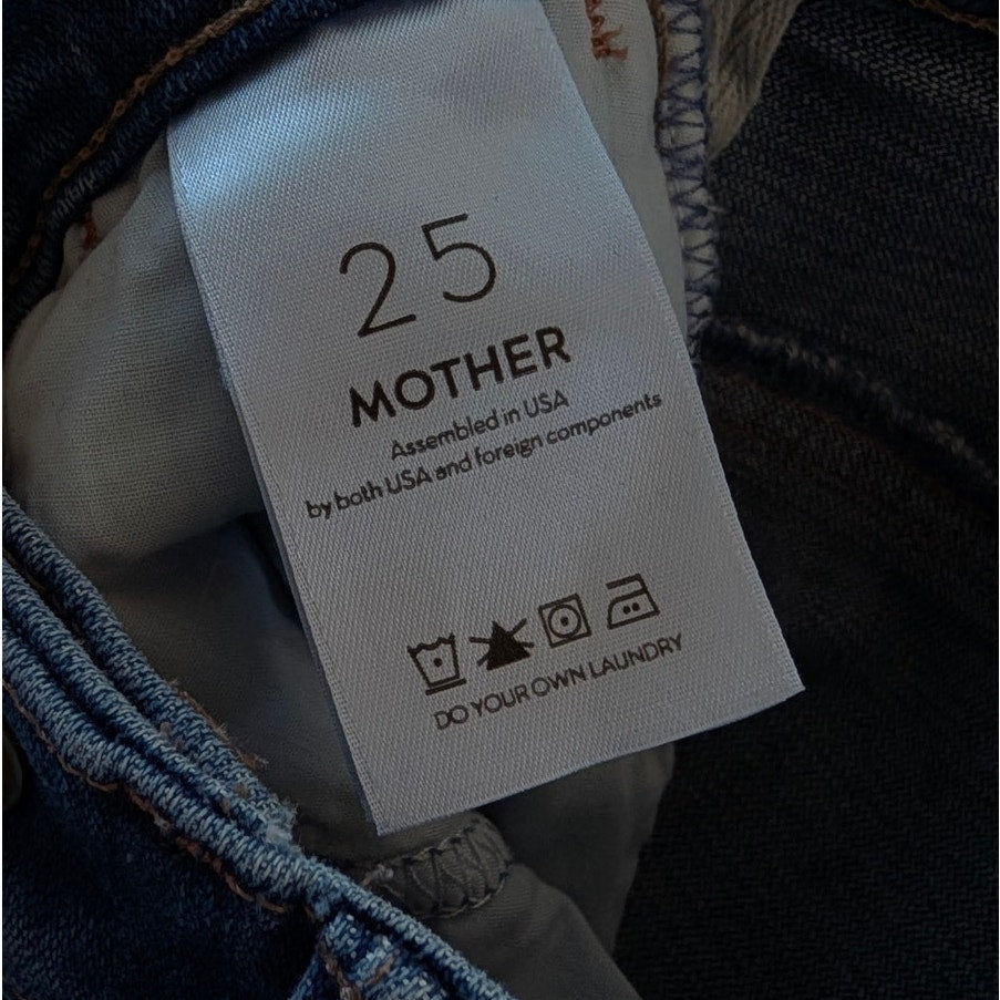 Mother Blue Denim The Snap Hustler What I Had Before Flared Ankle Jeans, Size 25