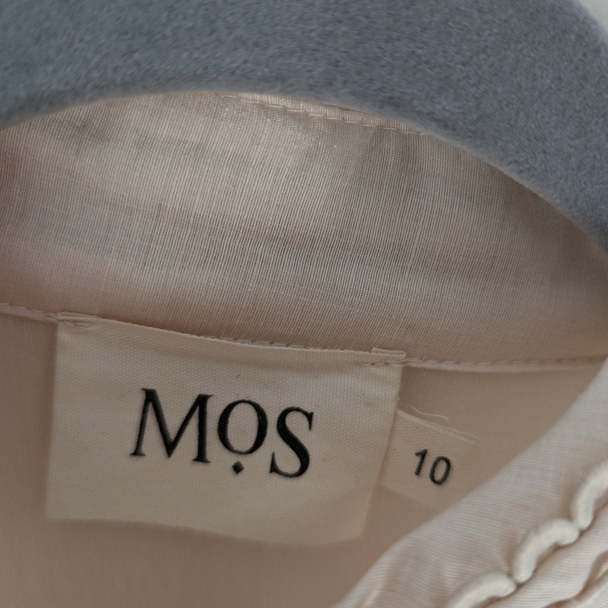 NWOT MOS The Label Ivory Meadow Blouse Button Linen Blend Long Sleeve Top, size US 6