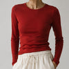 Carbon38 Long Sleeve Top In Diamond Compression Womens M Red Crewneck