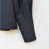 A.L.C. Markle Top Blouse Womens 2 Black Crewneck Button-up Long Sleeve