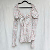 For Love & Lemons Lucca Mini Dress Womens XS Multi Floral Long Sleeve Ruffle NWT