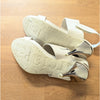 Pedro Garcia Leather Slingback Chrome Heels Shoes Womens EU40/US10 White