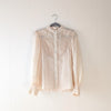 NWOT MOS The Label Ivory Meadow Blouse Button Linen Blend Long Sleeve Top, size US 6