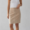Doncaster Tan Suede Leather Tie Waist Straight Pencil Short Skirt, size 6