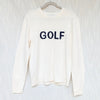 Ellsworth & Ivey Classic Golf Crewneck Sweater Womens L Ivory/Navy Long Sleeve