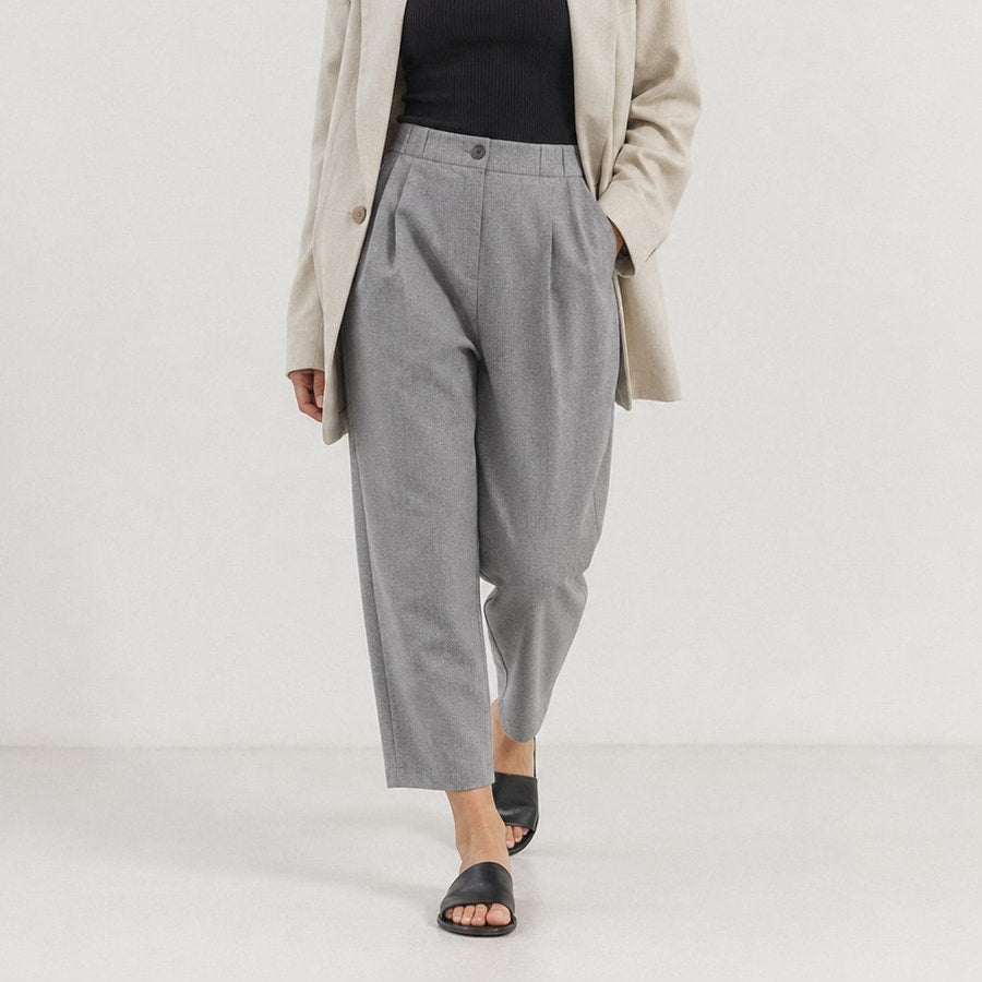 Zara Trousers Womens S Gray High-rise Cropped Dress Chino Pants
