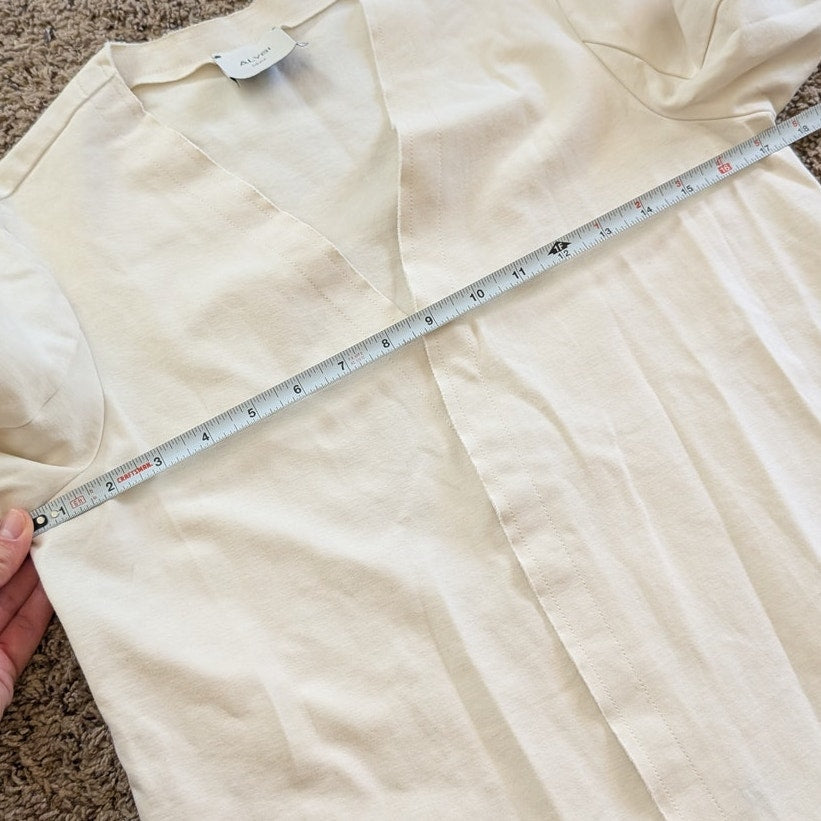 ALYSI Ivory Long Open Front Straight Hem Cardigan, size XS-L