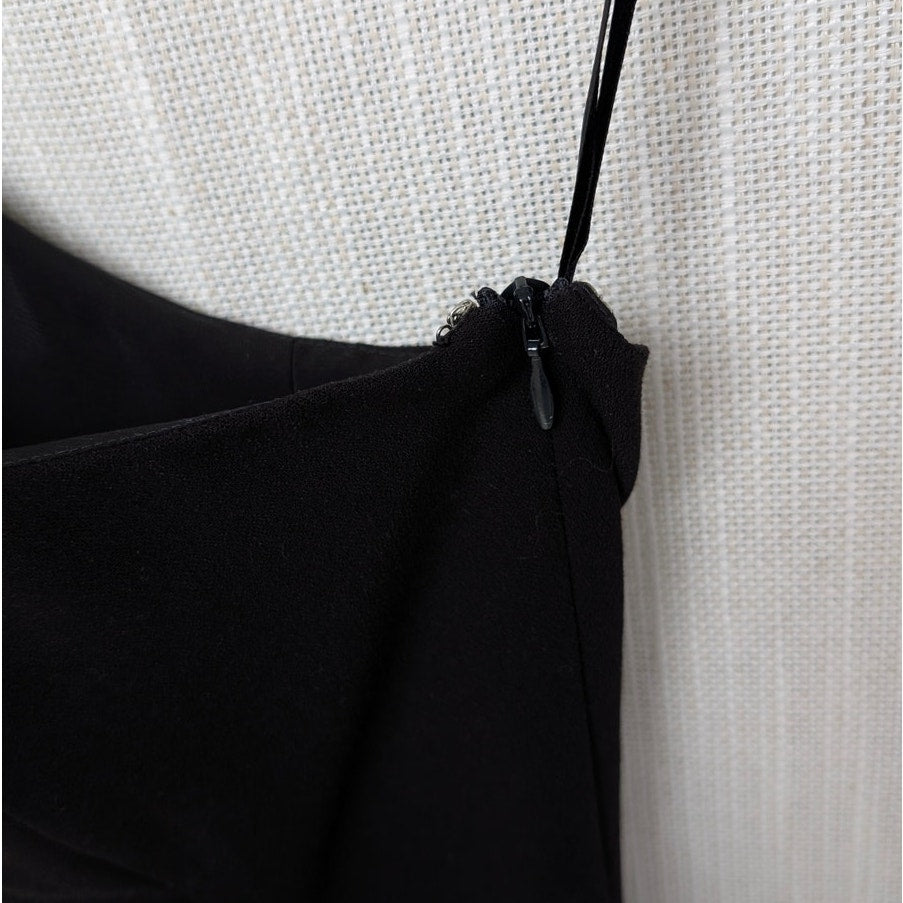 NBD Once Again Black One Shoulder Slit Midi Maxi Gown Dress, size S