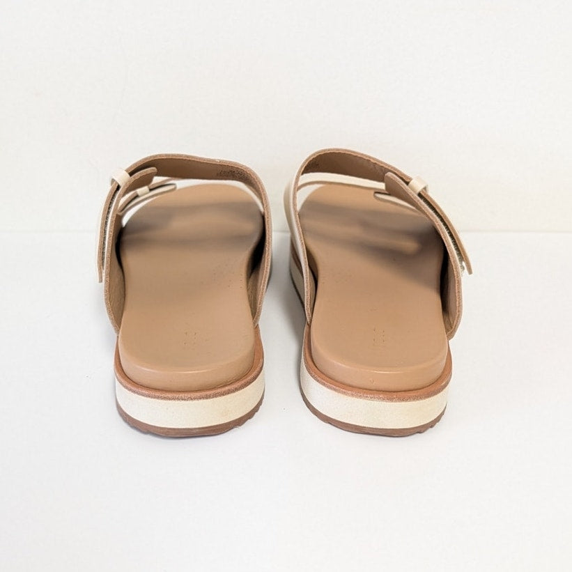 Nisolo Ella Flatform Slide Sandals Womens 11 Tan Bone Leather Slip On Straps EVA