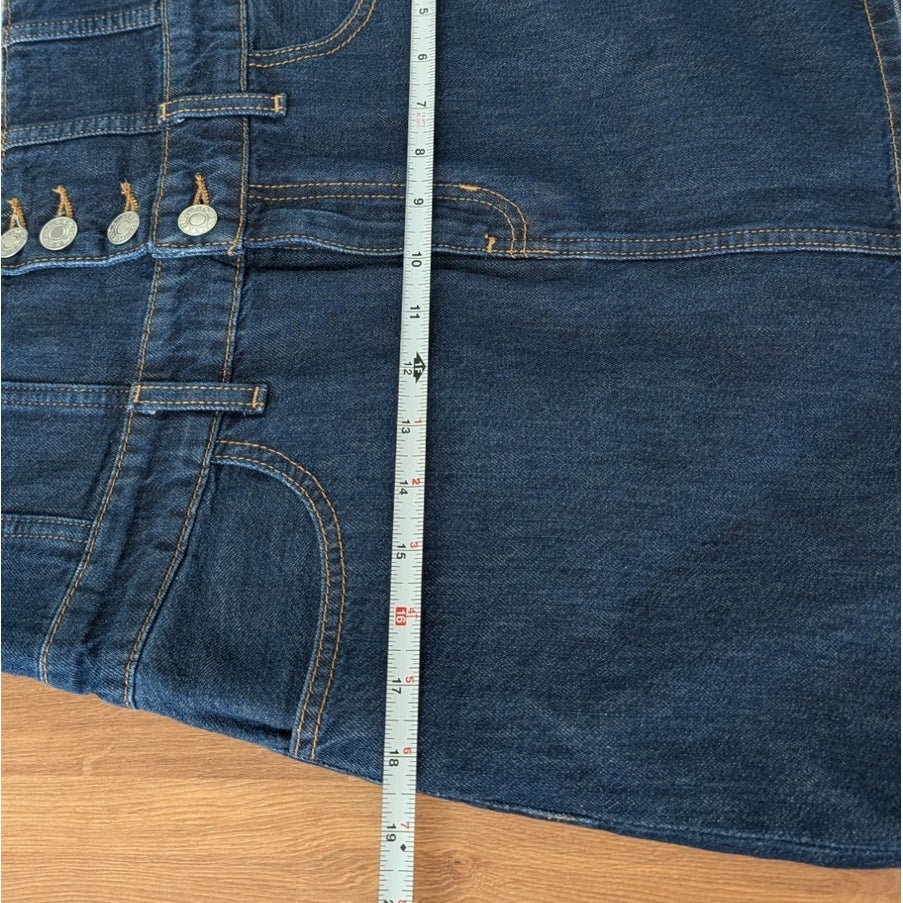 Re/done Denim Corset Mini Skirt Womens 27 Indigo Flow Cotton Button Front