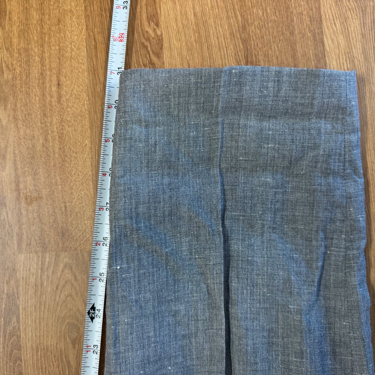 Brunello Cucinelli Wool/Linen Pants Womens 10 Gray High-rise Tapered Trousers
