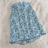 Anthropologie Anna Sui Forget Me Not Floral Silk Sleeveless Button Blouse, sz 2