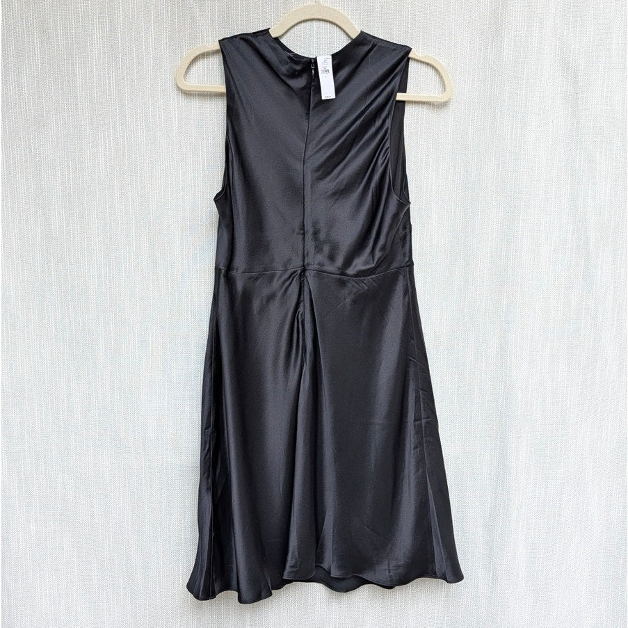 Banana Republic Alana Dress Womens 6 Black Silk Sleeveless Shift Mini NWT