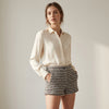 NWT Thakoon Black Multi Tweed Cotton Striped Fringed Shorts w/Pockets, size 6