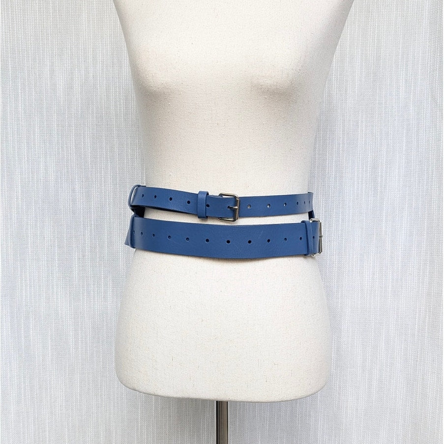 SRB Smart.Rich.B#tch Belt Womens Cobalt Statement Leather Double-wrap Design