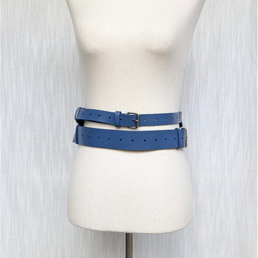 SRB Smart.Rich.B#tch Belt Womens Cobalt Statement Leather Double-wrap Design