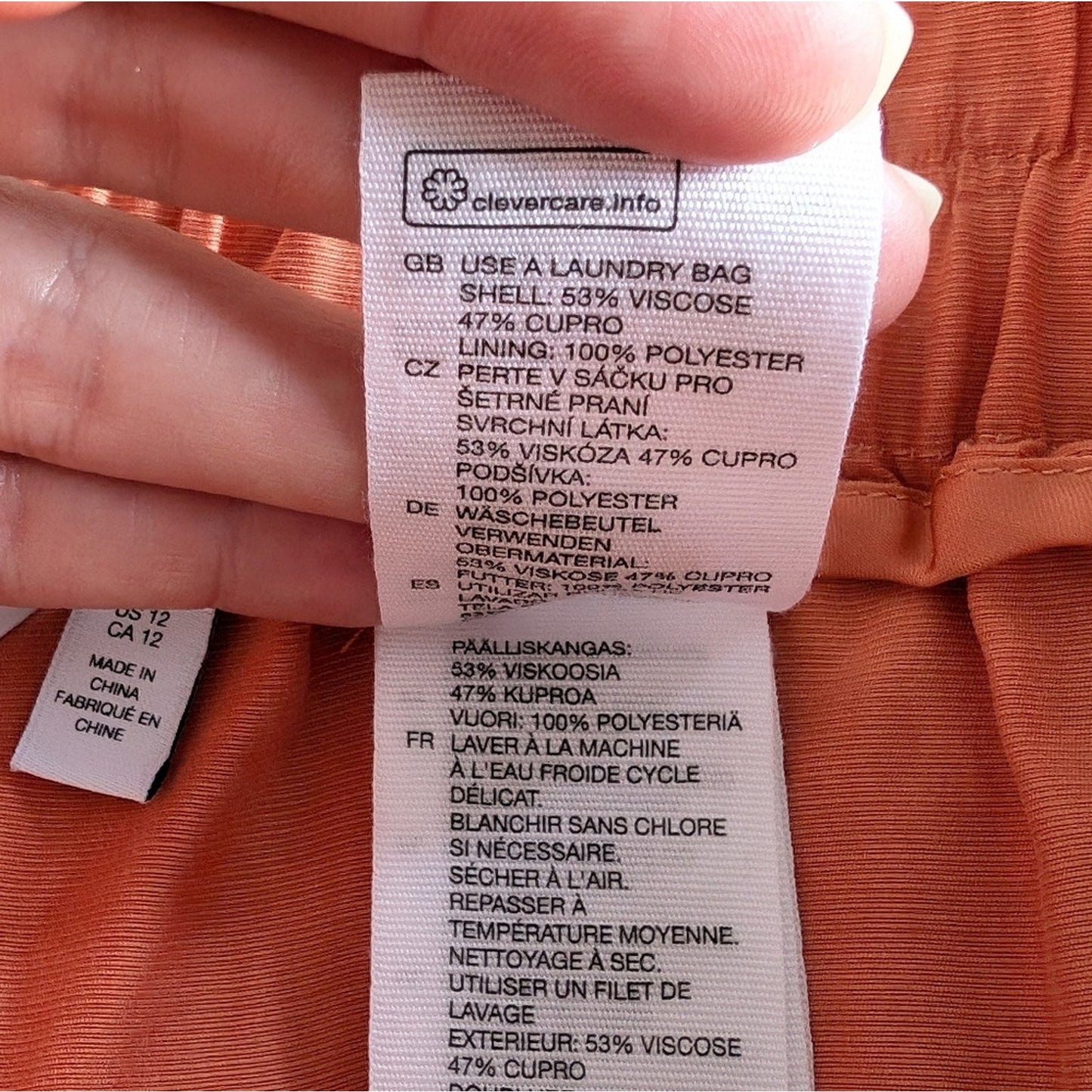 & Other Stories Orange Tapered Lightweight Trousers Pants, Size 12