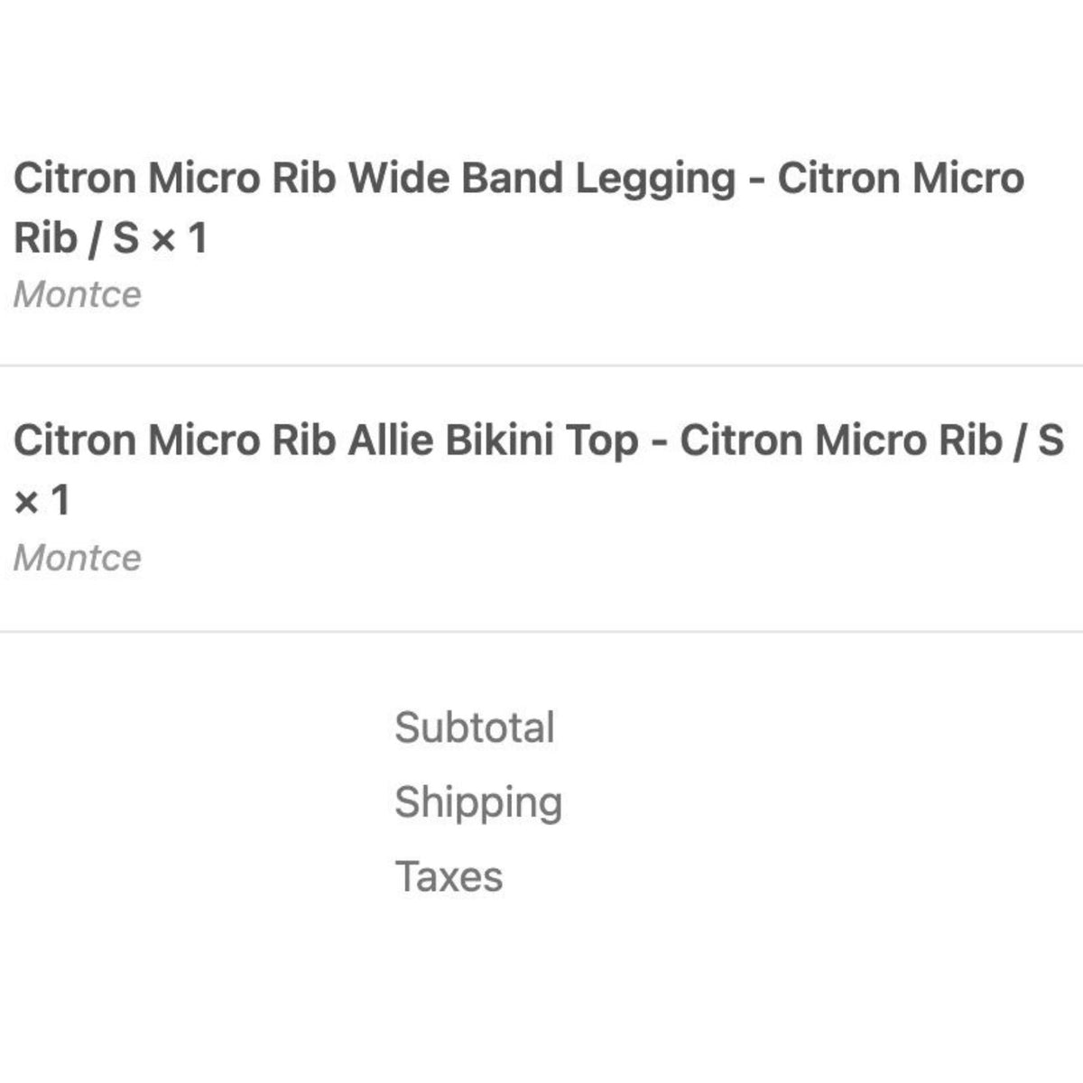 Montce Citron Micro Rib Allie Bikini Top, size S
