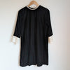Vanessa Bruno Athe Black Velvet Lace Collar 3/4 Sleeve Mini Dress, size FR 38/US 6