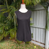 Monrow (Revolve) Embellished 100% Cotton Stretchy Black Tank Top, size XS