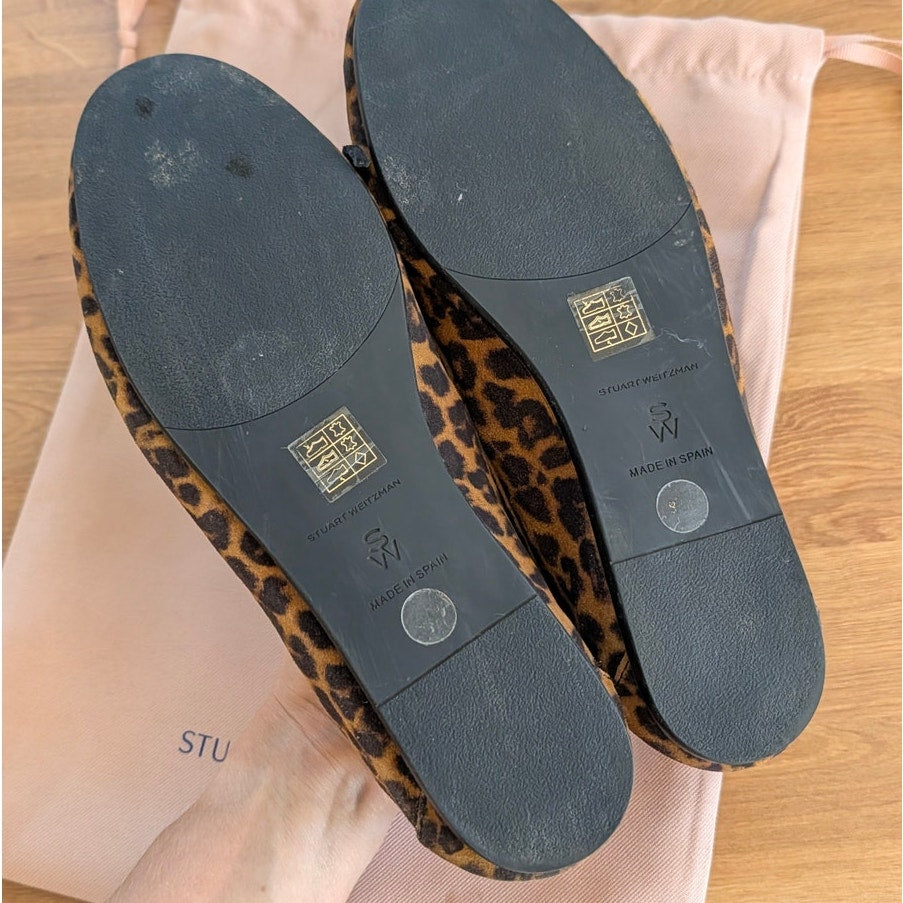 Stuart Weitzman Tinsley Loafers Womens EU 39/US 8.5 Animal Print Leather Flat