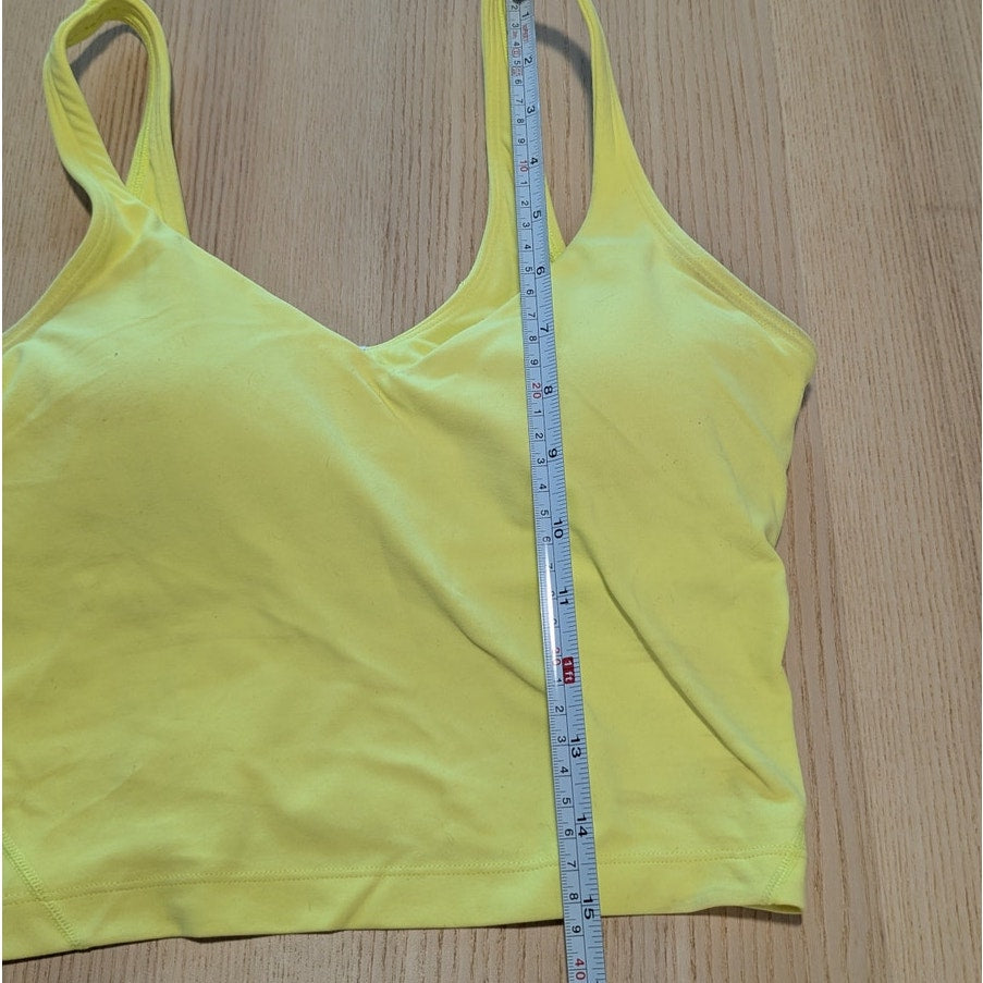 Lululemon Align Tank Top W1CW8S Womens 6 Yellow Sleeveless Nulu Cropped