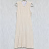 Zara Dress Womens S Cream Tweed Cotton Sleeveless V-neck A-line Midi