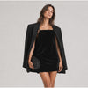 LEO LIN Leia Black Velvet Mini Dress, Size US6. New Year Of The Snake Collection