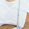 Posse Mia Linen Crop Top Womens S White Knot Detail V-neck Half Sleeve