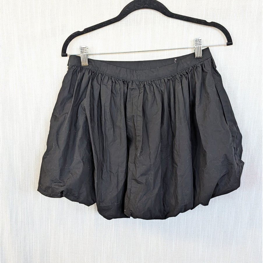 J.Crew Black Bubble-hem Skirt in Cotton Poplin Size 4 Style CA725