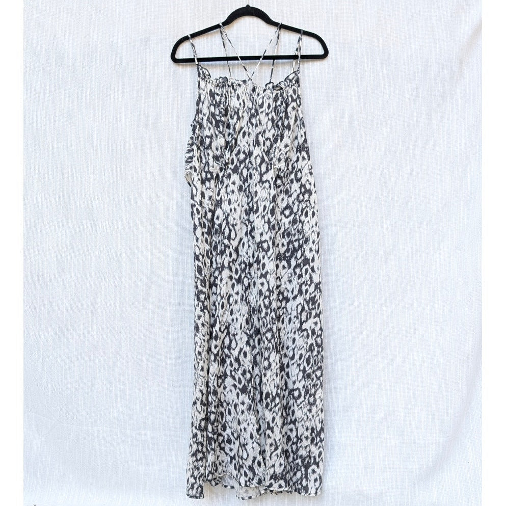 Anthropologie Black/White Flowy Strappy Sleeveless Midi/Maxi Dress, size S