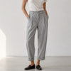 Brunello Cucinelli Wool/Linen Pants Womens 10 Gray High-rise Tapered Trousers