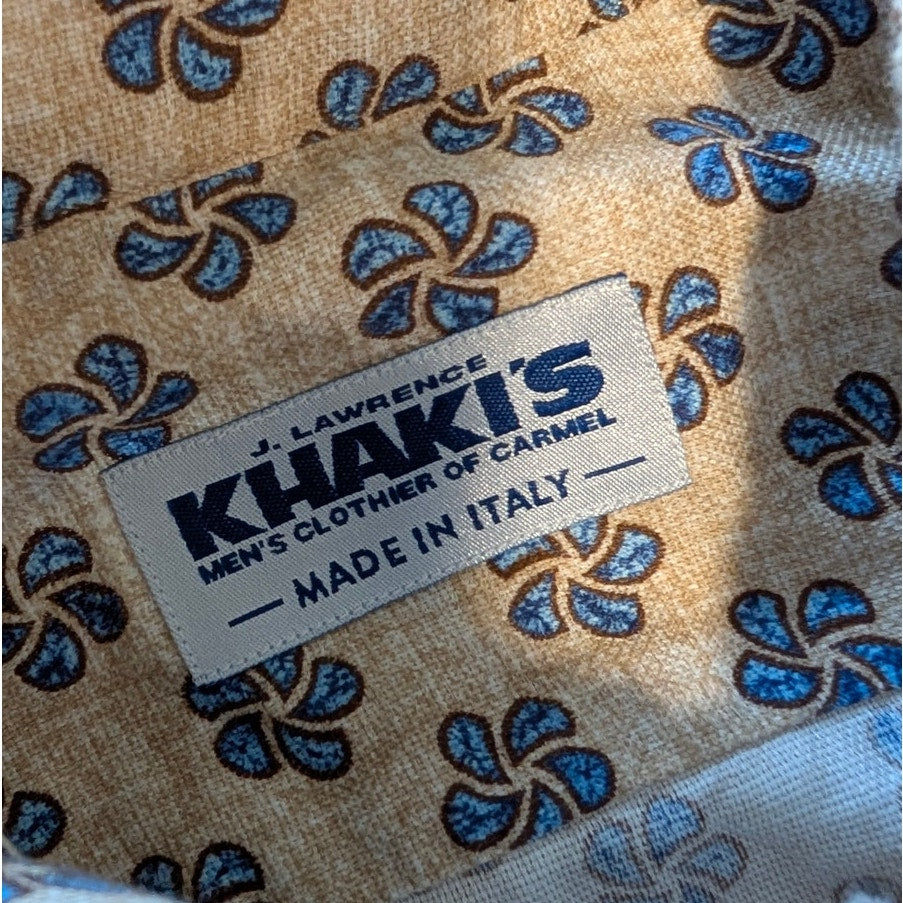 J. Lawrence Khakis Shirt Mens IT44/17.5 Button Up Geometric Long Sleeve Italy