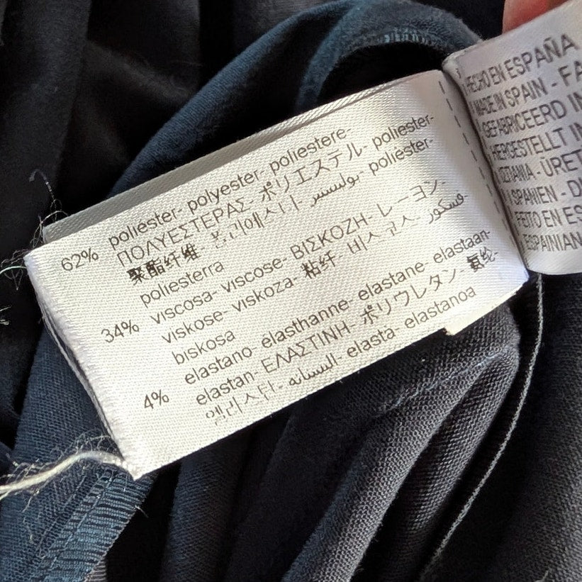 Zara Navy Blue Wide Leg High-rise Dress Pants, size M