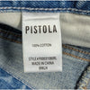 Pistola Alice Denim Midi Skirt Brooklyn Light Blue Front Slit Raw Hem Size 24