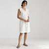 J.Crew White Linen/Cotton Ruffled Sleeve Mini Knee Length Sundress Dress, size 0