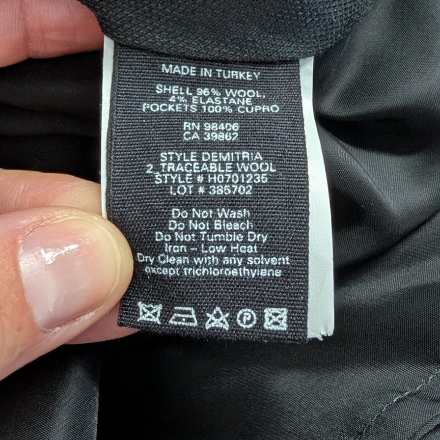 Theory Demitria 2 Flare Pants Black Stretch Wool Size 12