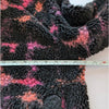 YMC Beach Graffiti Jacquard Fleece Wool Blend Jacket in Black Multi, size S