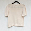 Gap × DÔEN Linen-blend Pointelle Short Sleeve Knit Top Womens XL Cream Crewneck