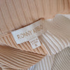 Ronny Kobo Two Tone Ribbed Knit Wide Leg Coloroblock Cream/White Pants, size S