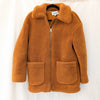 Weekday Felice Fleece Long Sleeve Full Zip Teddy Coat Jacket, size XS