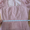 RP Rachel Parcell Lace Midi Dress Womens 0 Pink Rose Short Sleeve Square Neck