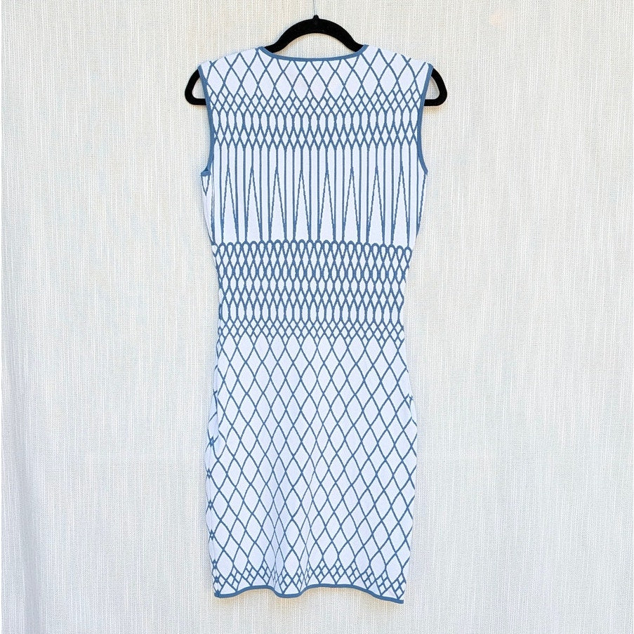 BCBGMAXAZRIA Elena Dress Womens XS Sleeveless Geometric Print Bodycon Mini