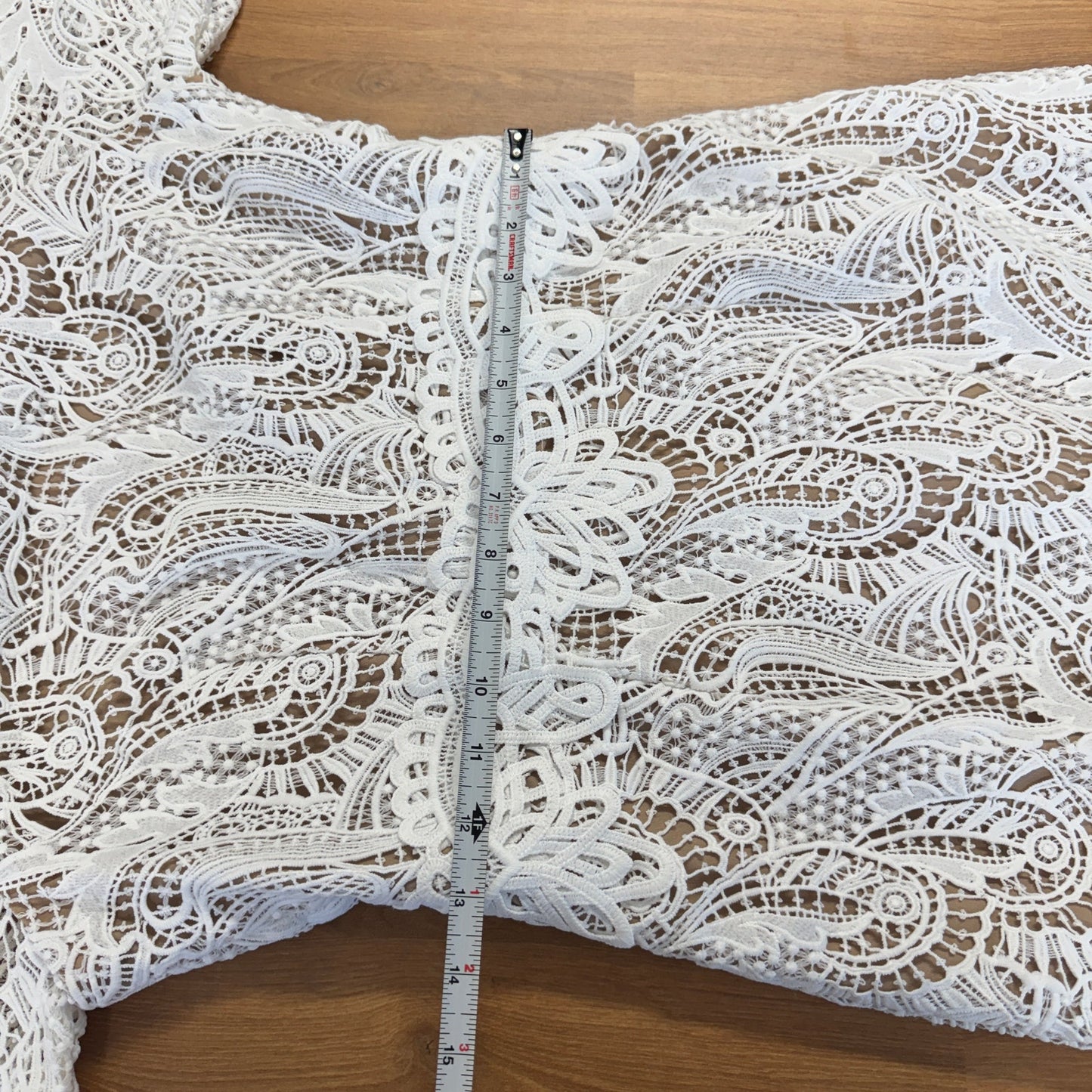 Elliatt Kate Dress Womens S White Floral Lace Semi-sheer Long Sleeve Mini