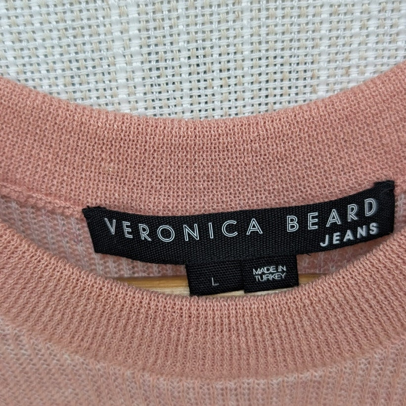 Veronica Beard Jeans Kellen Pink Knotted Linen Blend Tank Sleeveless Top, size L